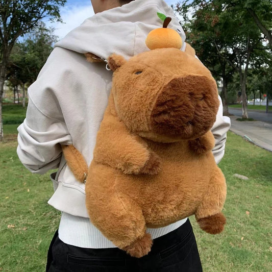 Kawaii Capybara Plush Backpack Soft Shoulder Bag