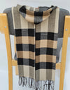 Classic lattice men soft shawl plaid scarves shawl wraps shawl neckerchief headband muffler