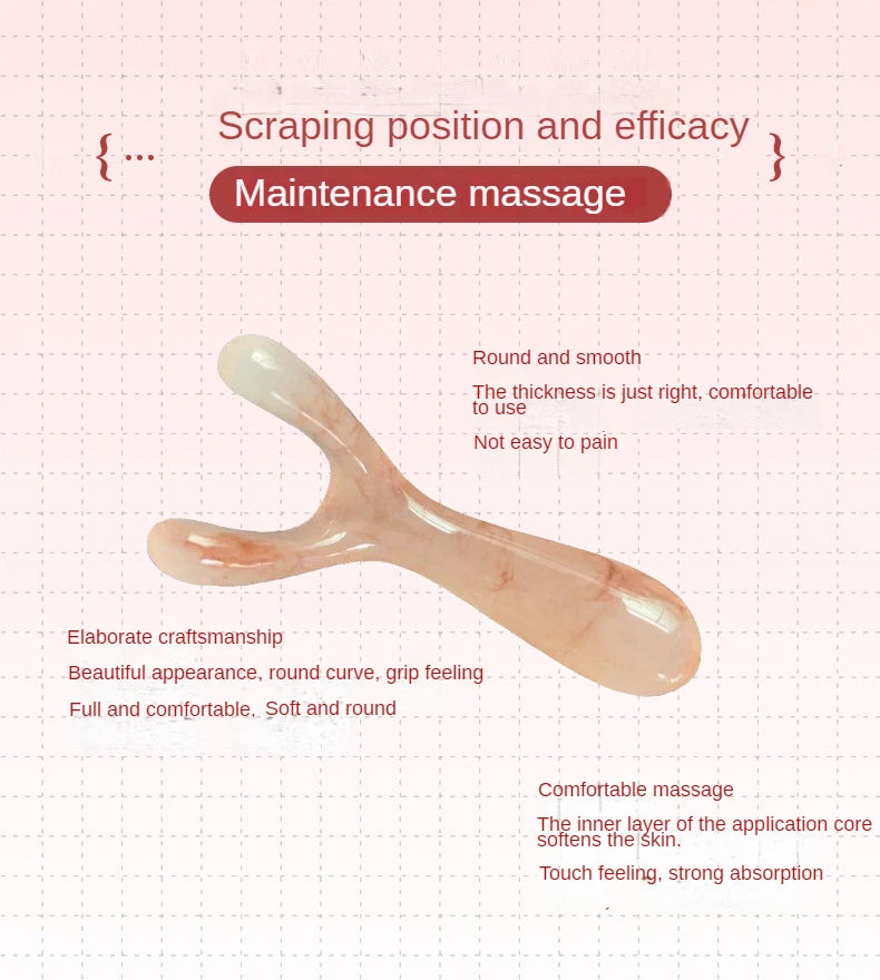 Resin Face Lifting Stone Guasha Scraping Facial Gouache Y-shaped Fork Massage Plate Nose Massage Trigger Point Nose Massager