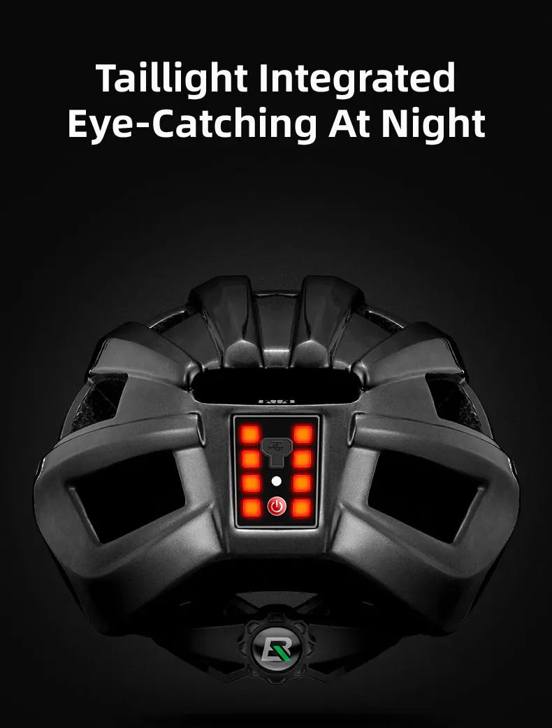 Bicycle Light Helmet MTB Road USB Warning Rear Light Cycling Helmet EPS PC Intergrally-molded Bike Helmet