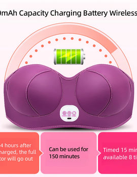Electronic Massage Bra Electric Breast Massager with 5 Modes Vibrating Hot Compress Breast Instrument