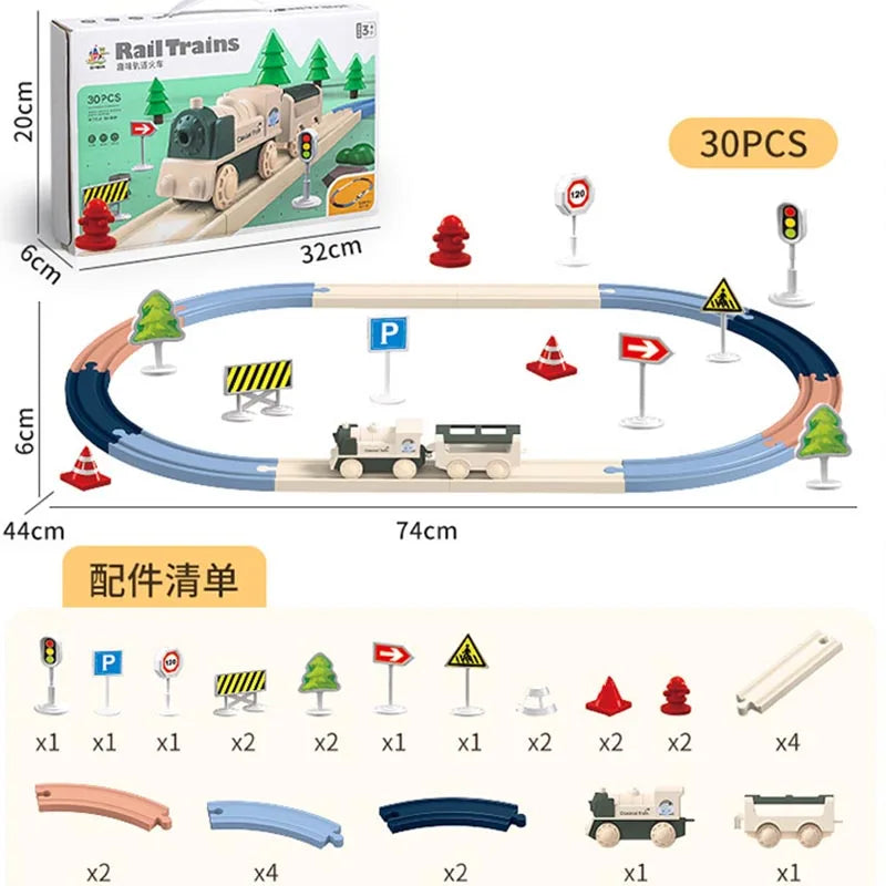 Electric Christmas Track Toy Set DIY Toys Puzzle Assembled Railway Track Building Block Track Toy for  Christma Gift