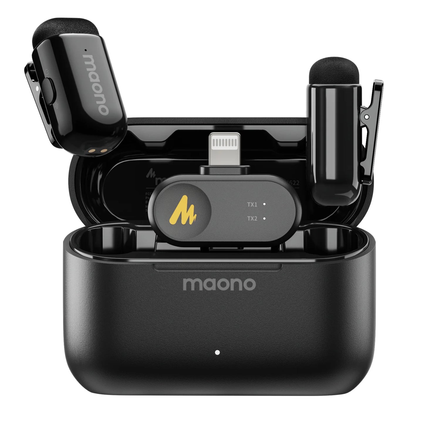 Wireless Lavalier Microphone with AI Noise Cancellation Auto Clipping and App Control
