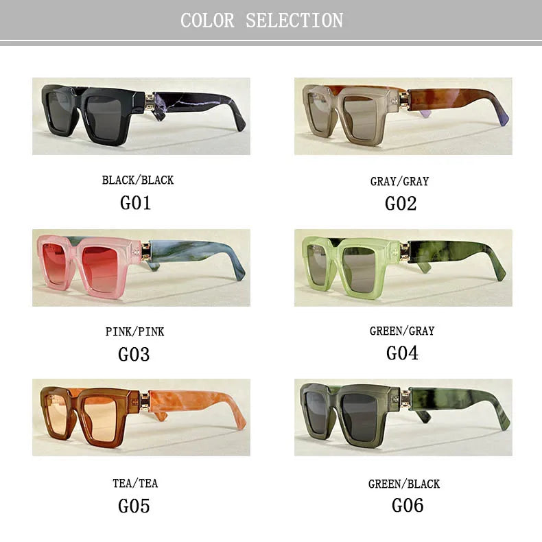 Square Frame Sunglasses With UV400 Protection