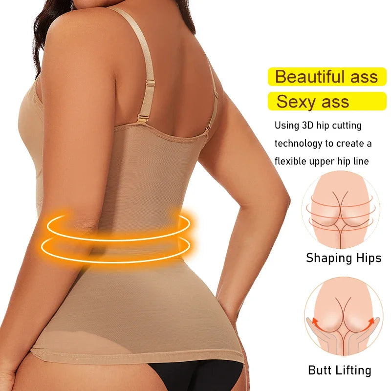 Women Built-In Bra Shapewear Camisole – Tummy Control Slimming Tank Top