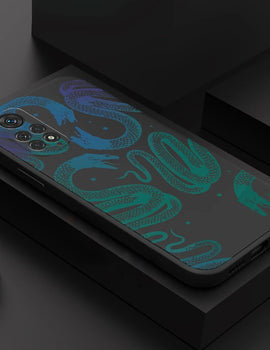 Luxurious Black Snake Phone Case For Samsung S20 S21 FE S22 S23 Plus S24 Ultra