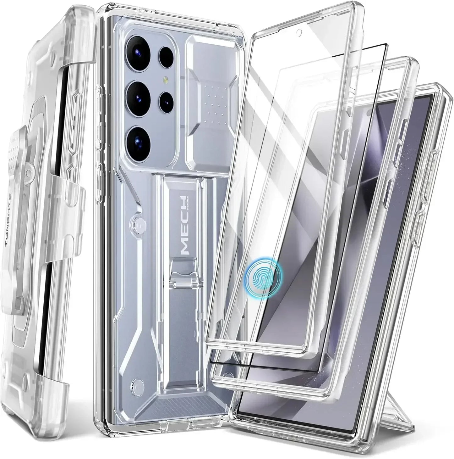 For Samsung Galaxy S24 Ultra Case Full-Body Shockproof Dual Layer Rugged Belt-Clip Case with Front Frame camera Screen Protector