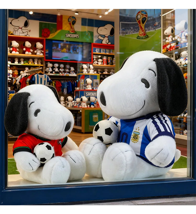 Kawaii Stuffed Doll Snoopy Football Plush Toy Cute Anime Character Stuffed Animal for Kids Birthday Gift and Cartoon Collection