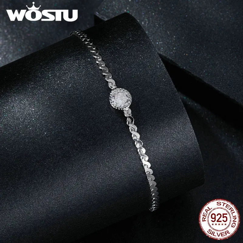 0.5CT Sparkling Moissanite Omega Bracelet For Women Real 925 Sterling Silver Lab Diamond moissanite