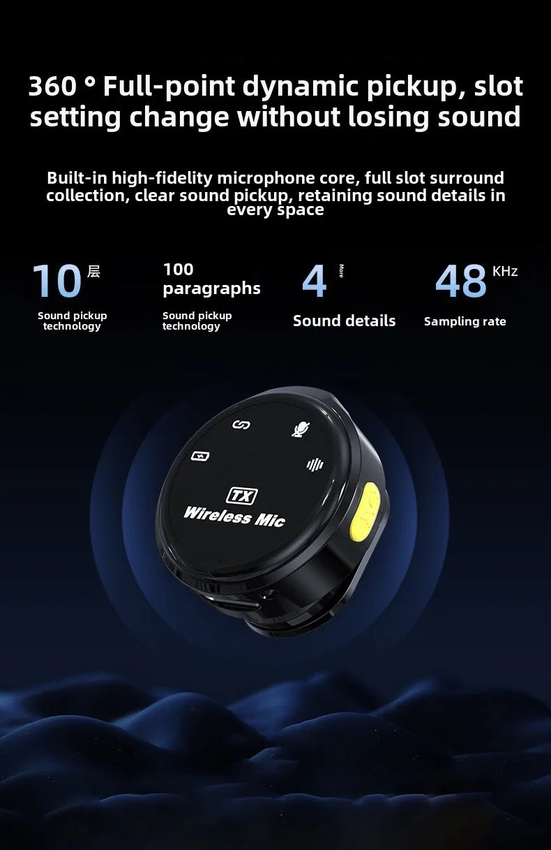 wireless lavalier microphone portable microphone suitable for iPhone, Android, mobile live streaming, game recording