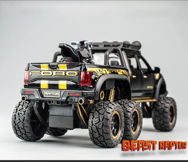 1:28 F150 Off Road Pickup Truck Alloy Diecast Model Car High Simulation Collections Home Trendy Toy Birthday Gift For Friend Boy