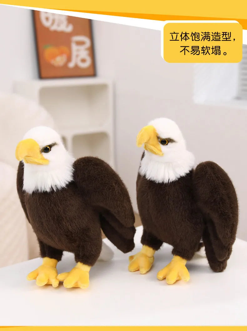White Headed Eagle Plush Stuffed Animal Realistic Bird Model