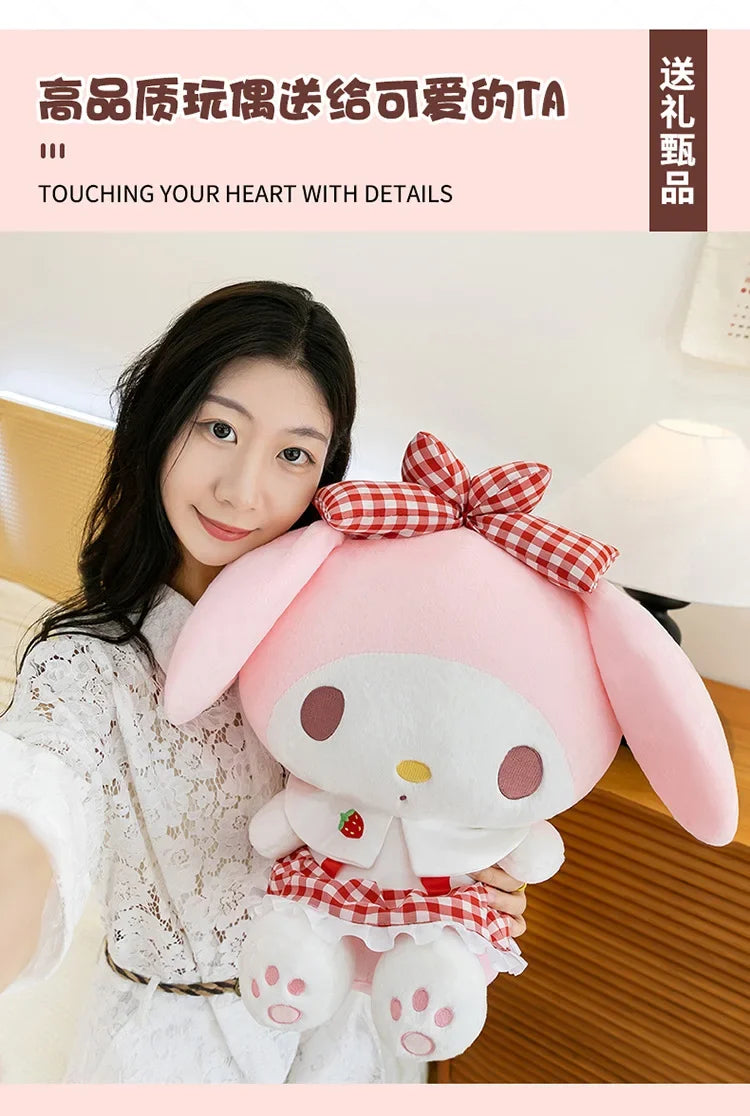 Kawaii 60cm Melody Plush Toy Sanrio Stuffed Doll Anime Soft Pillow Cute Gift Kids Birthday Xmas Plushie Stuffed Animal