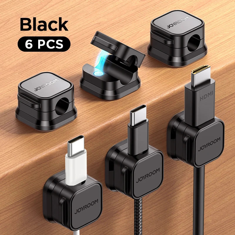 3/6 Pcs Magnetic Cable Clips Cable Smooth Adjustable Cord Holder Under Desk Cable Management Wire Keeper Cable Organizer