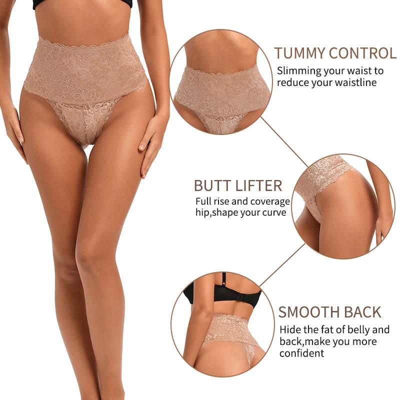 High Waist Tummy Control Panties Women Thong Panty Shaper Slimming Underwear Butt Lifter Belly Shaping Cincher Brief Body Shaper