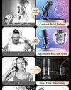 Condenser Microphone Cardioid Pattern Microphone Real-Time Monitoring for Smartphone Laptop Computer  40Hz-20KHz