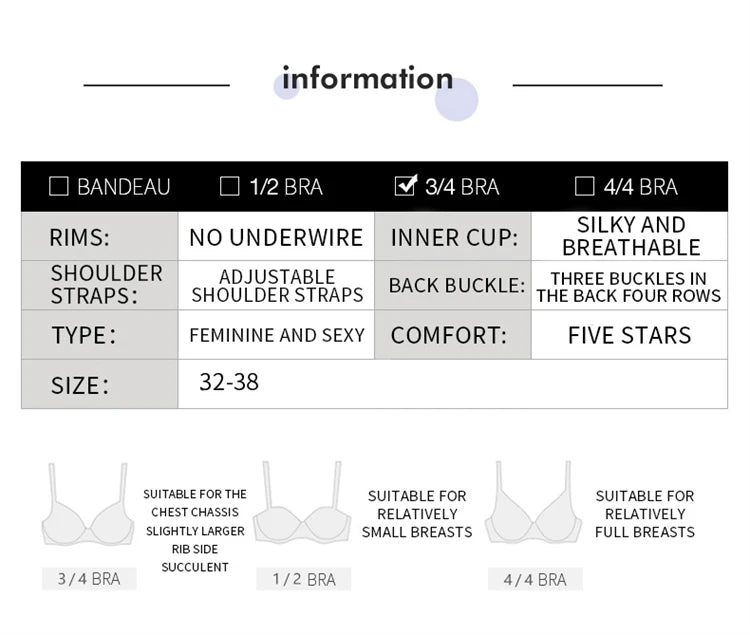 Women’s Brand Low-Cut Push-Up Bra – Soft, Comfortable Wireless Fashion Bralette