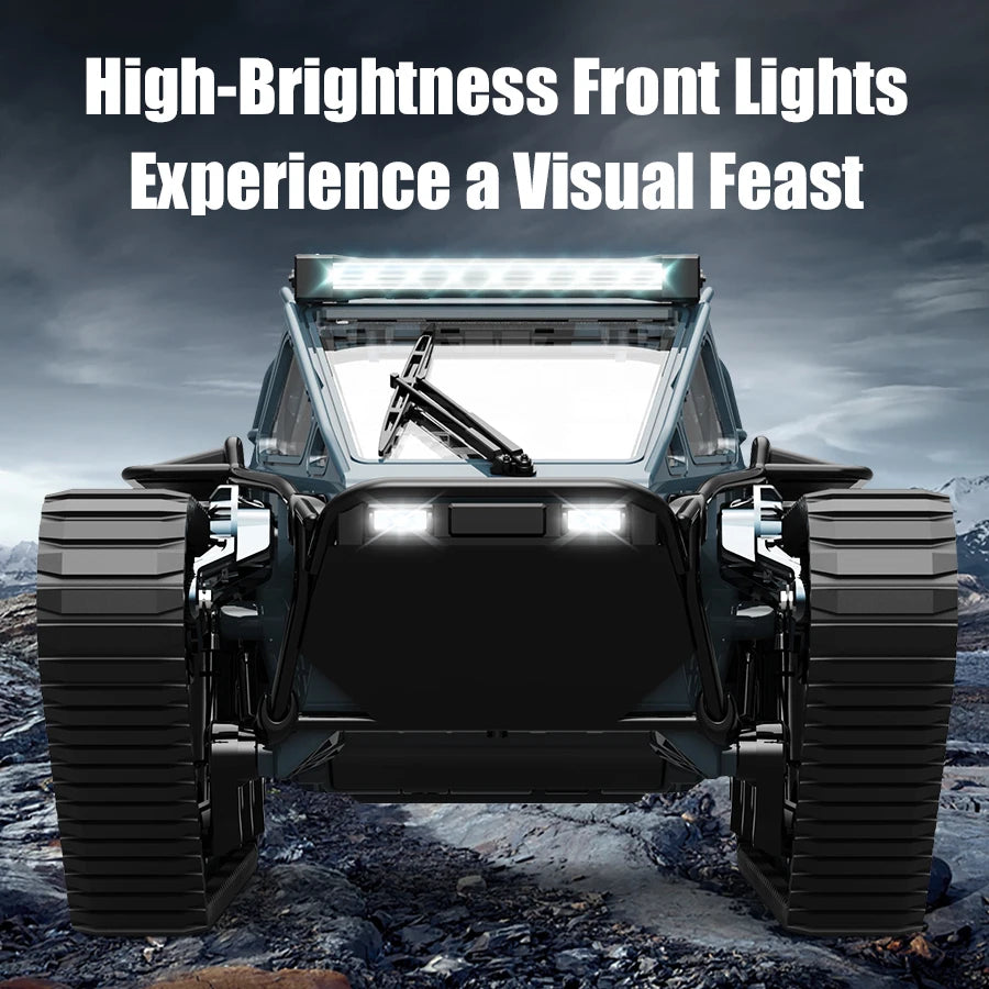 LED Light Full Scale Tracked Tank Simulation Model Toy RC Car Model Drift Remote Control Off-Road Vehicle Boy Gift