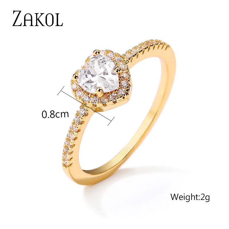 Romantic Pink Heart CZ Engagement Rings for Women Fashion AAA Cubic Zirconia Wedding Bands