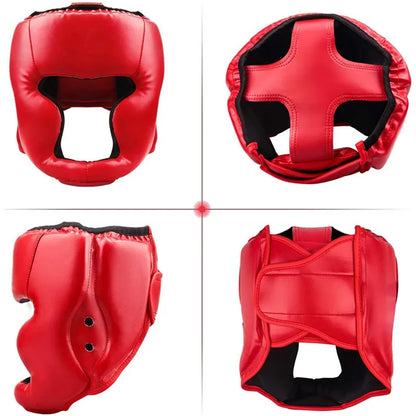 Boxing Headgear for Children Adults,PU Karate Muay Thai Guantes De Boxeo Free Fight MMA Sanda Training Boxing Safety Helment