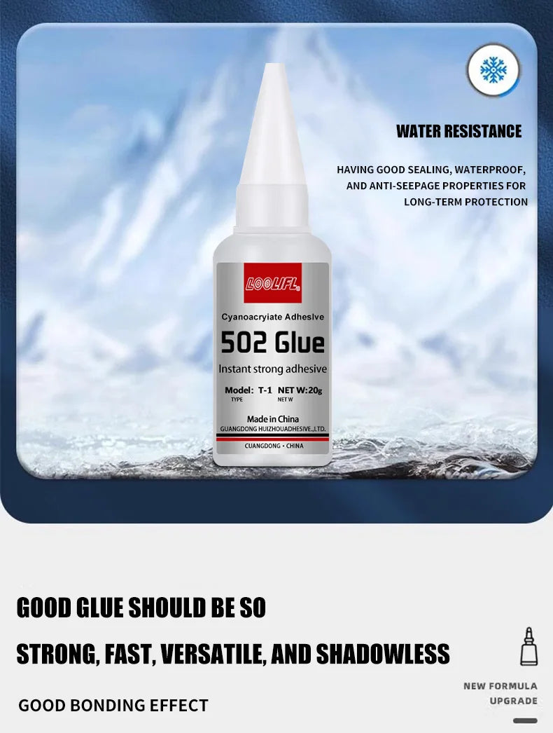 1-5pcs 502 Super Glue Instant Quick-drying Cyanoacrylate Adhesive Leather Rubber Wood Metal Strong Bond Liquid Glue Tool