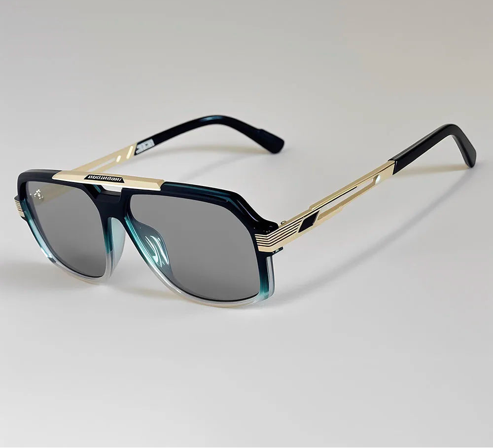 Square Metal Frame Sunglasses With UV400 Protection