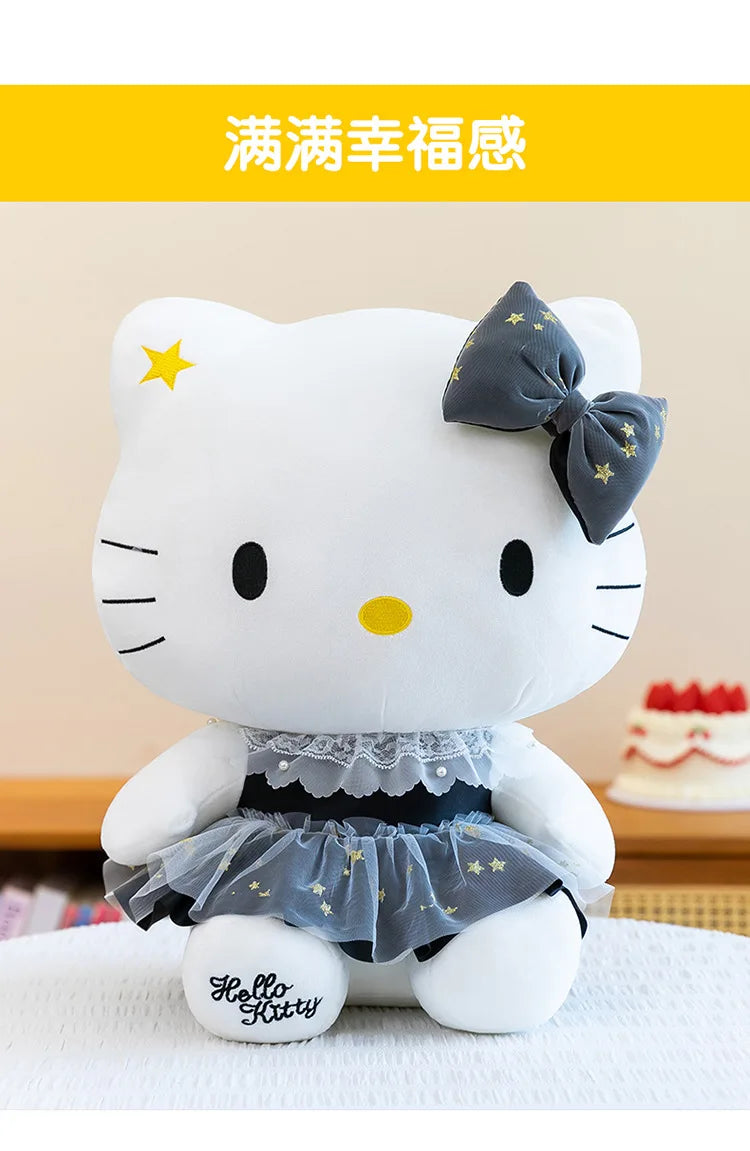 Black Gold Cat Character Plush Stuffed Doll Toy