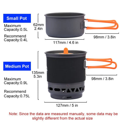 Camping Cooking System with Heat Exchanger Outdoor Gas Burner Stove