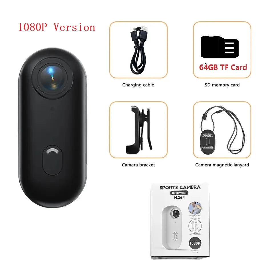 Mini 4K Thumb Action Camera with WiFi Remote Control and Electronic Image Stabilization