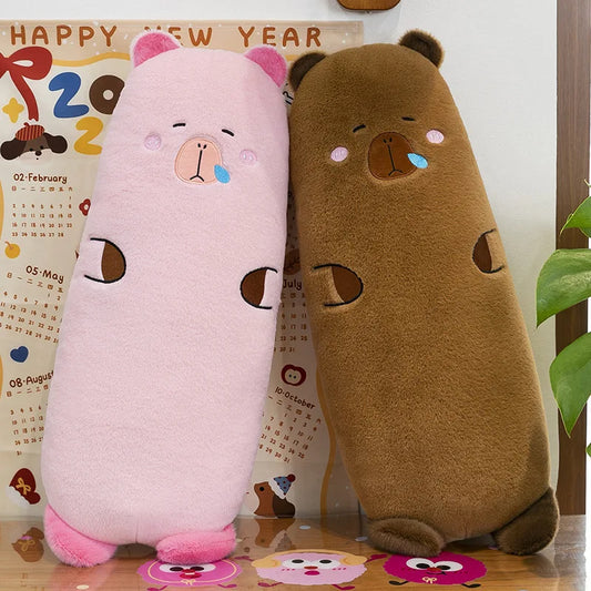Kawaii Capybara Plush Toy Long Body Stuffed Animal Pillow
