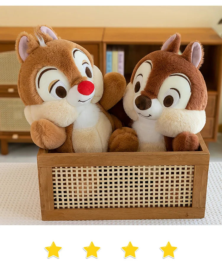 Disney Kawaii Chip 'n' Dale Squirrel Anime Plush Toys 25cm Decorations Stuffed Plush Dolls Lovely Birthday Gift for Friends