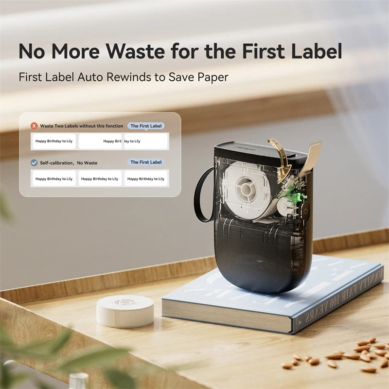 D11 Mini Thermal Label Printer 300DPI, Bluetooth Wireless Sticker Maker Portable Inkless Label Printer for Home & Office