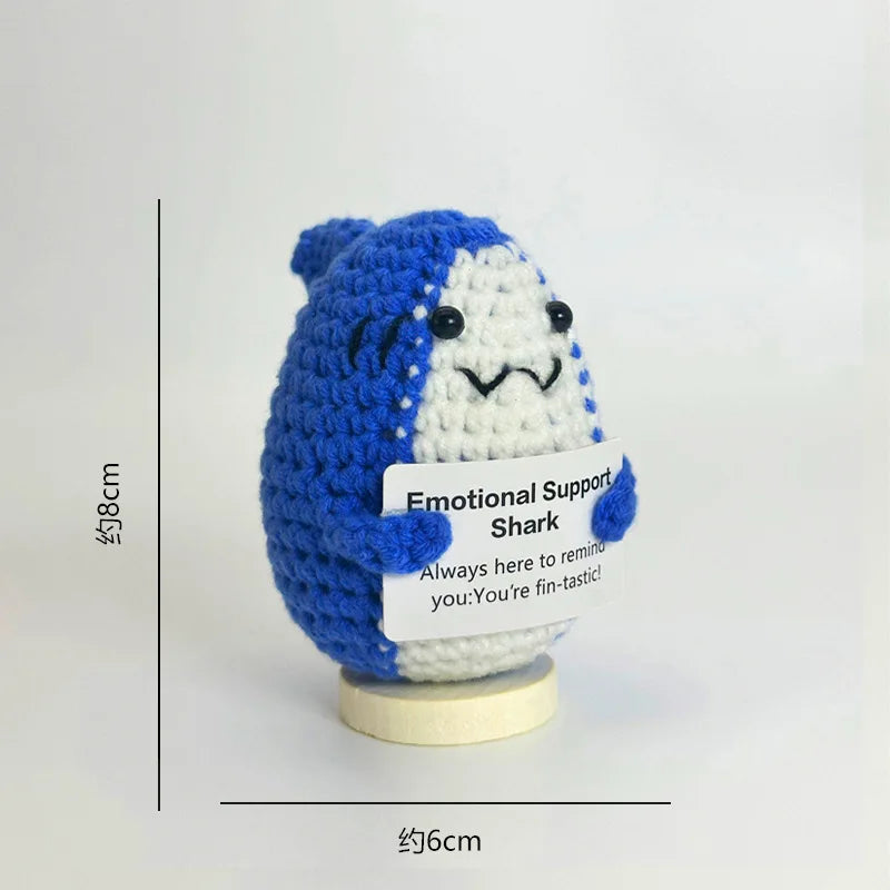 3 Pcs Funny Positive Crochet Sunshine Doll Desktop Ornament Handmade Cheer Emotional Support Positive Sun with Card Home Party Decor