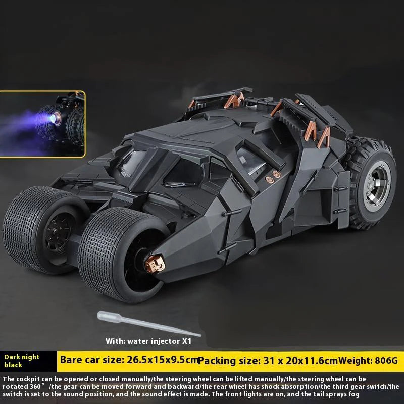 1:18 Batmobile Tumbler Alloy Diecast Model Sound Light Car Spray Function Toy Display Ornament Toys For Gift For