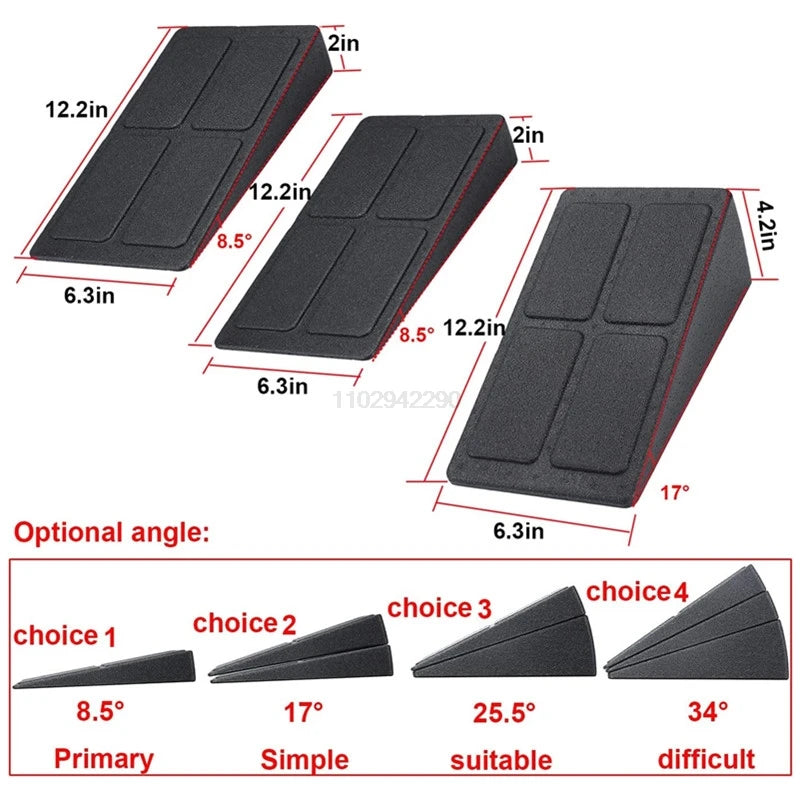 3pcs/Set Squat Wedge Block Adjustable Non-Slip Squat Ramp Deadlift Wedge Calf Stretcher Slant Board Strength For Squat Deadlift