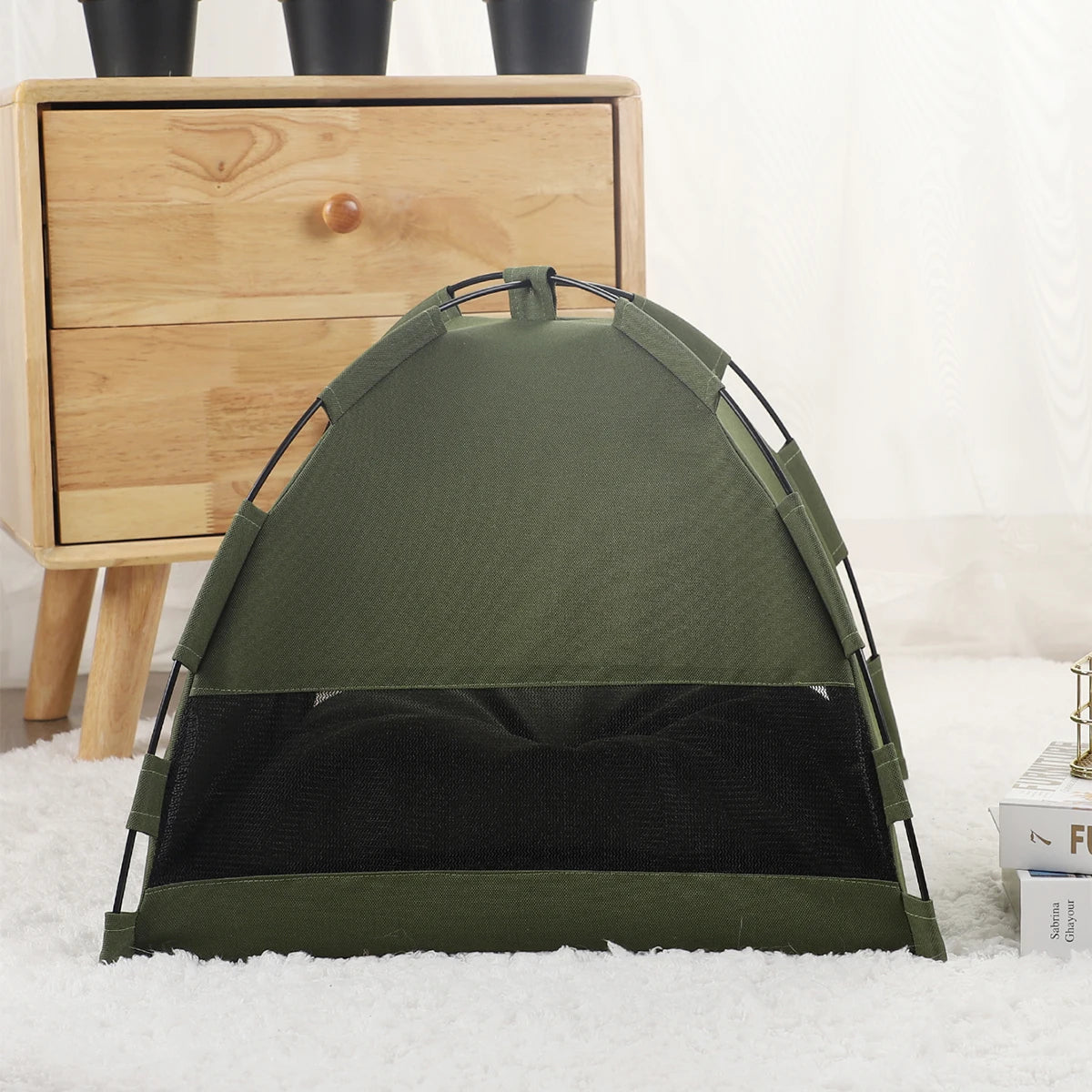 Clamshell Pet Tent Bed House for Cats and Small Dogs