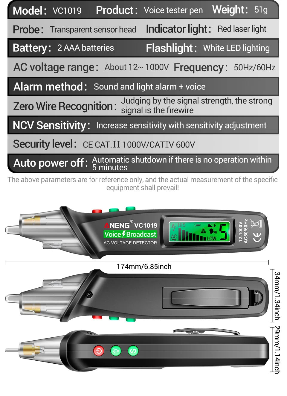 Circuit Breaker Finder with Voice Broadcast and Infrared Sensor Positioning Voltage Tester Electric Wire Detector