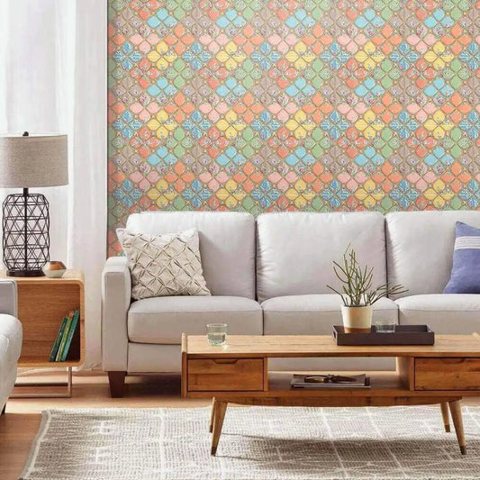 3D Wall Sticker Self-adhesive Boho Wall Panel Peel and Stick Tile Backsplash for Kitchen Bathroom Living Room Waterproof