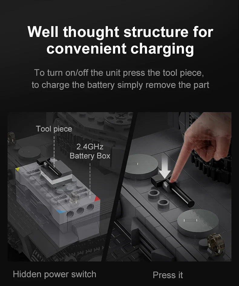 925pcs Ww2 Military Army 1:35 Sd.Kfz.181 Tiger Tank City Remote Control Building Blocks Weapon Bricks RC Vehicle Toys