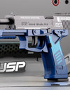 Continuous Firing USP Shell Ejecting Pistol With Laser Sight Airsoft Blowback Soft Bullet Toy Gun Empty Hanging Weapon