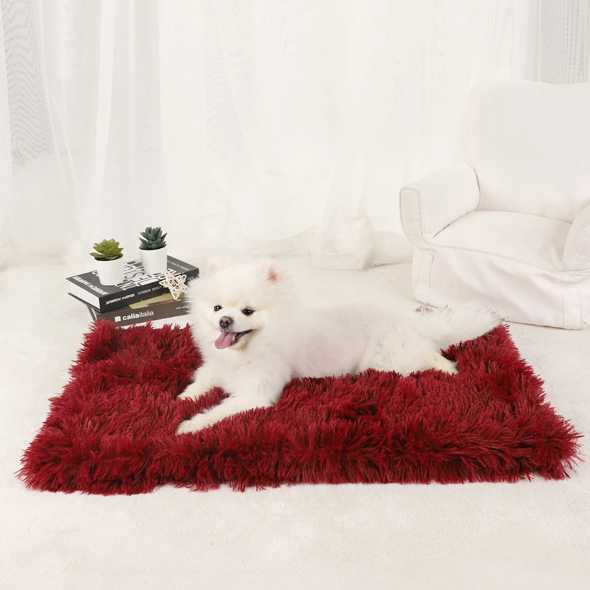 Washable Plush Pet Blanket Bed Mat for Dogs and Cats
