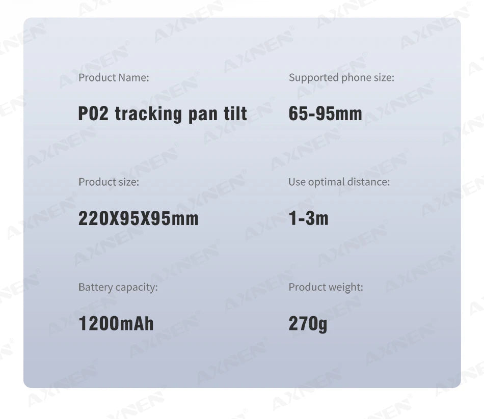 P02 360 Rotation Follow-up Gimbal Stabilizer Monopod Desktop Tracking Gimbal with Remote for Phone Live Photography