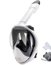 Full Face Snorkel Mask Snorkeling with Camera Mount 180 Degree Panoramic View Anti-Fog Anti-Leak Snorkeling Set for Adult Kids