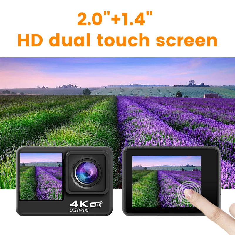 Action Sports Camera 4K Action Cam Pro Touchscreen Helmet Motorbike Helmet Cameras Video Recording Outdoor Waterproof WiFi