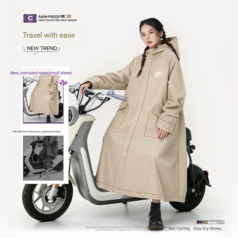 Full Body Waterproof Rain Poncho for Motorcycle and Outdoor Activities