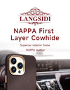 Original Leather for Magsafe Case for iPhone 14 Pro 14Pro Magnetic Cover with Tempered Glass Screen Protector