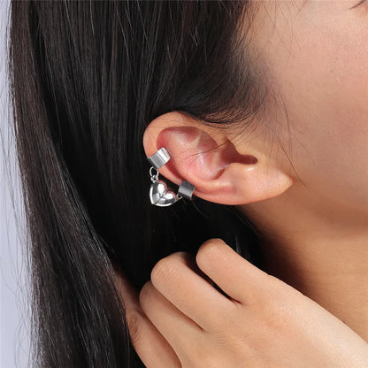 Simple Tiny Heart Clip Earrings for Women Romantic Heart Earring Ear Cuff Trendy Jewelry