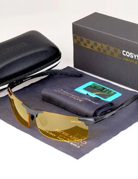 Men Aluminium Alloy Night Vision Goggles Safe Driving Women Polarized Sunglasses Men's Car drivers Glasses