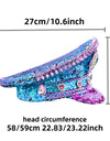 Luxury Festival Rhinestone Captain Hat Military Cap Sergeant Hat Hen Do Hat Mucis Festival Steampunk Caps Fashion Masquerade
