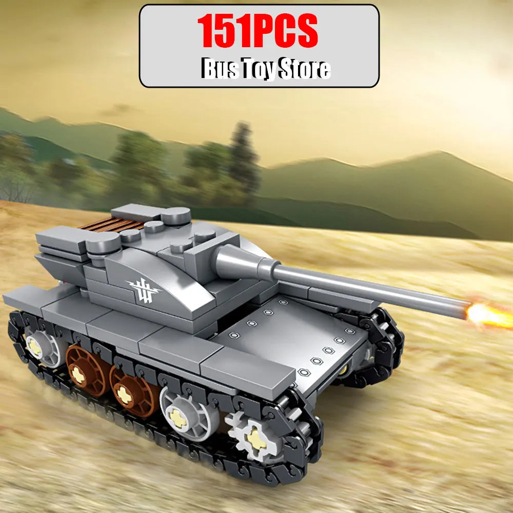 BMPT Terminator Tank KV-2 T-34 Tiger I WW2 Military Classic Model Building Blocks Bricks Boy  Toys for Christmas Gifts